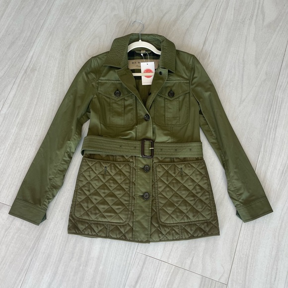 Burberry Safari jacket with belt. Military green. Size 4. Never worn - Picture 9 of 9